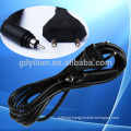 European two lines power turn tail power cord plug/power cord